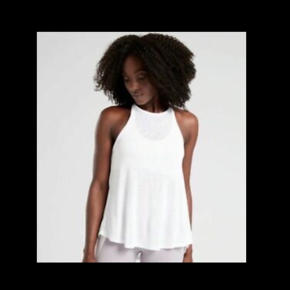 Athleta Breezy White Racerback Tank Top